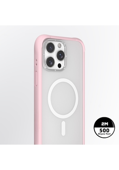 Apple Uyumlu iPhone 15 Pro Max Kılıf Magsafe Şarj Özellikli Airbagli Youngkit Dynamic 2 Serisi Kapak Pembe