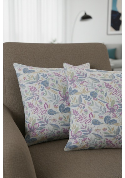 Chevron Bohem Dekoratif Punch Yastık Kırlent Kılıfı 2 Adet 45x45 Vintage Pembe 45 x 45