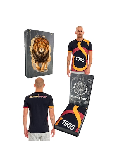 Galatasaray Unisex Siyah Arma T-shirt Ahşap Kutulu 001