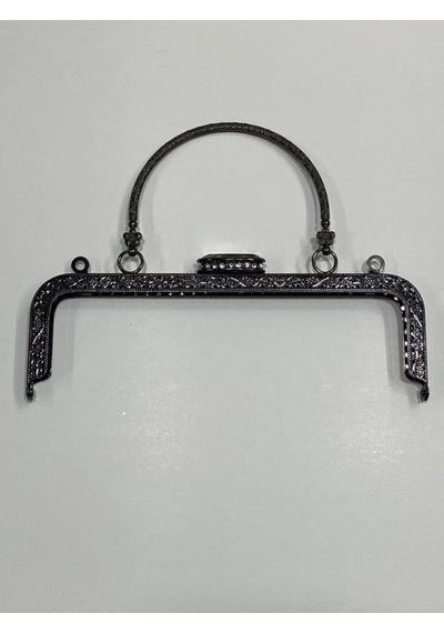 Karantuhafiye Çanta Ve Cüzdan Klipsi Taşlı Kare Model 20 Cm Antrasit Antrasit
