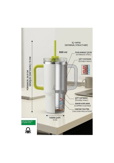 Be-kct100-k Çelik Termos 900 Ml. Kırmızı Be-kct100-k