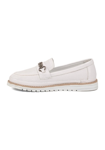 Voyager Beyaz Hakiki Deri Anatomik Rahat Tabanlı Toka Detaylı Kadın Casual Ayakkabı Loafer Z273 Z Voyager Beyaz Hakiki Deri Anatomik Rahat Tabanlı Toka Detaylı Kadın Casual Ayakkabı Loafer Z273 Z