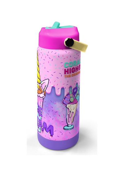 Coral High Mor Milkshake Dondurma Katlanır Ağızlıklı Çelik Termos 650 Ml 38378 Mor - Açık Pembe