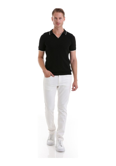 Hatemoğlu Siyah Regular Fit Desenli Pamuklu Polo Yaka Casual Tişört Siyah Hatemoğlu Siyah Regular Fit Desenli Pamuklu Polo Yaka Casual Tişört Siyah