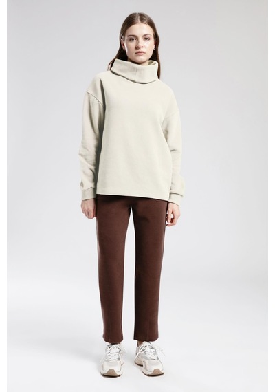 Lee Cooper Beckıe Kadın Balıkçı Yaka Sweatshirt Ekru-21488 Ekru
