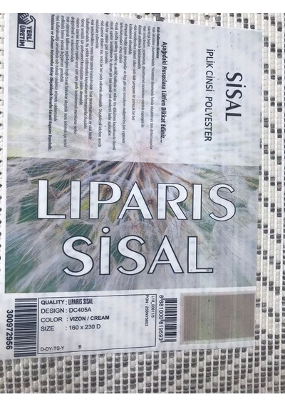 Liparis Sisal Halı Dc405 Serisi Oturma Salon Yatak Odası Halısı Vizon Krem