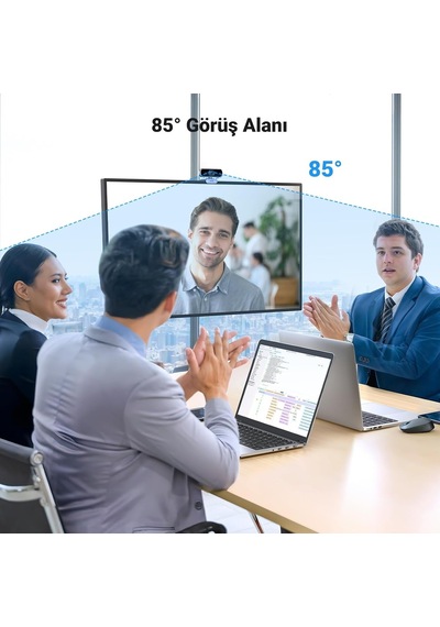 Usb Web Kamerası Pc İçin Full Hd 1080p/30fps Web Kamerası, Mikrofonlu Web Kamerası Net Stereo Ses Otomatik Işık D