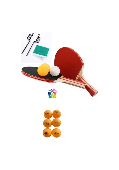 Masa Tenis Seti Pinpon Seti 2 Raket 3 Top File Takma Aparatları+ 6 Adet Pinpon Maç Topu