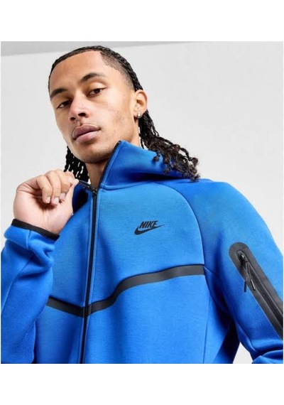 Tech Fleece Windrunner Hoodie Erkek Sweatshirt Mavi