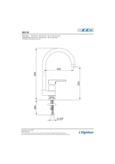 Eca Delta Mutfak Eviye Eviye Bataryası 102118114