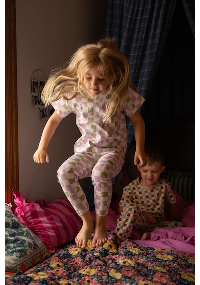 Antebies Kalpli Dama Kısa Kollu Tshirt Taytlı Pijama Takımı Pembe