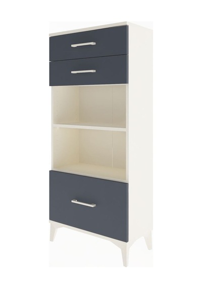 Arges Dolap 2 Raflı 3 Çekmeceli 60x30x134 Aytaşı-antrasit Aytaşı