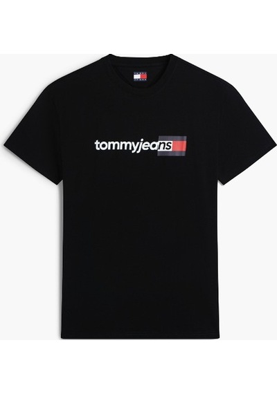 Tommy Hilfiger Tjm Reg Entry Dna Ss Tee Erkek Siyah T-shirt - Dm0dm23406