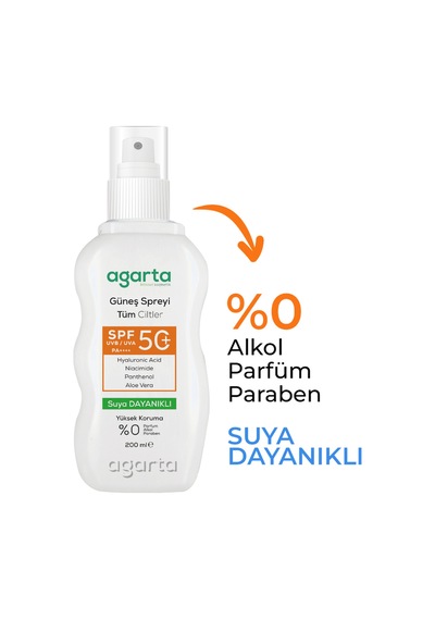 Agarta SPF 50+200 ML Yüz Ve Vücut Güneş Spreyi