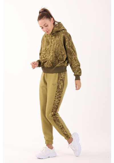 Maraton Sportswear Oversize Kadın Kapşonlu Uzun Kol Basic Yeşil Sweatshirt 21423-yeşil Yeşil