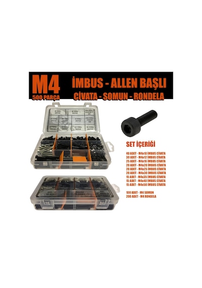 500 Parça M4 Imbus Set