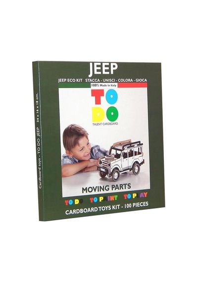 Todo 100 Parça Yapmak ve Renklendirmek için Kartonda Jeep