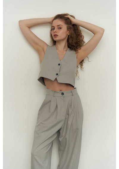 Mai Collection Mai Studios Co. Polly Gri Üçlü Ceket Takım Gri