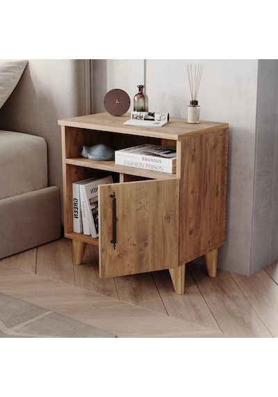Reyo Home Enda Kommen 3 Bölmeli Kapaklı Komodin Atlantik Çam