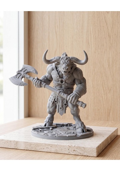 Minotaur Yunan Mitolojisi Boğa Adam Biblosu Antik Fantastik Figür Mat Gri 15 Cm Çalışma Masası Dekoru Mitoloji Sevenlere Hediye 15cm