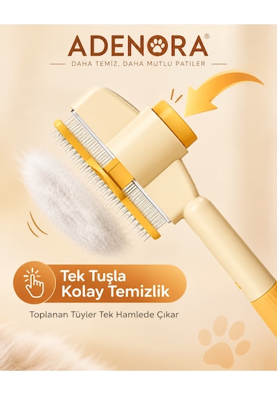 Tek Tuşla Kolay Temizlenir Basmalı Kedi Köpek Tarağı Tüy Toplayıcı Kedi Tarağı Kıtık Açıcı