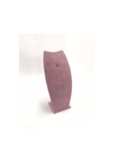 Yerli Üretim Dubai Model Süet Kumaş Pembe Renk 25/12 Cm Kolye -zincir Ayaklı Stand Çok Renkli
