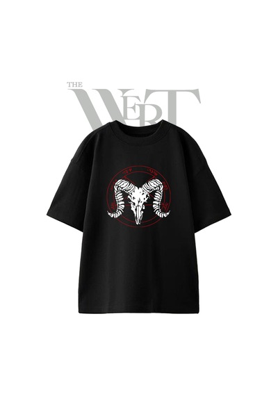 Thewert Baphomet Tasarım Baskılı Ünisex Siyah Oversize T-shirt