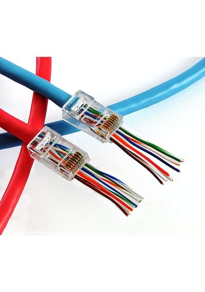 Yeni Nesil Jak Cat5/Cat6 Rj45 Konnektör 100 Lü Paket Ez Plug