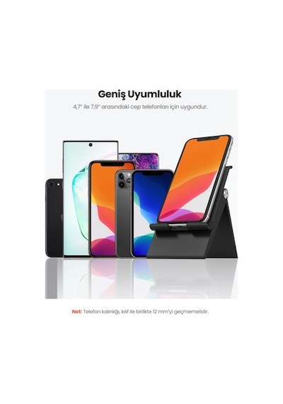 Ugreen Yükseklik Ayarlı Telefon Tutucu Standı, Siyah,