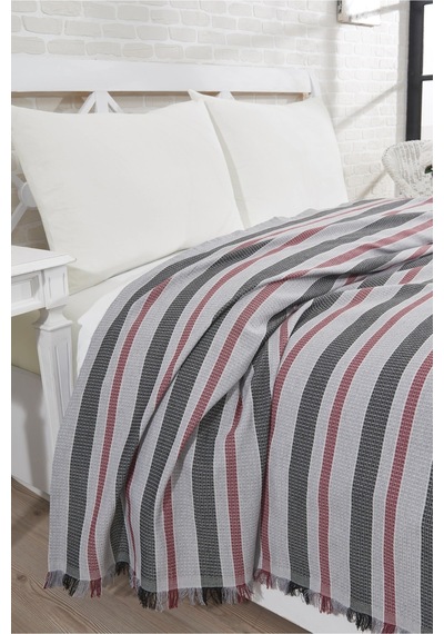 Pamuklu Gri Çarşaflı Lastikli Çarşaflı Pike Takımı 200x230 Gri