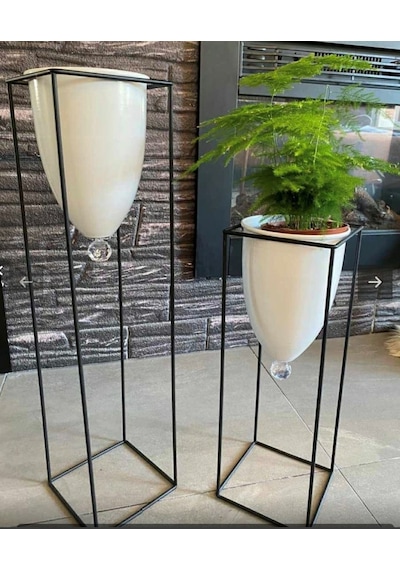 Best 2'Li Büyük Ayaklı Vazo, Çiçeklik, Saksılık Pra-2422273-9461