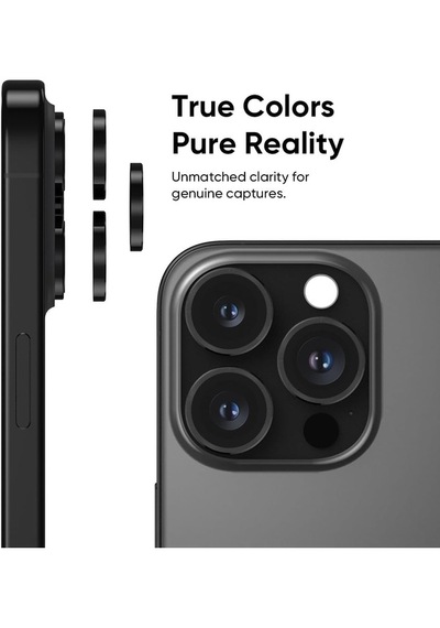 Apple Uyumlu iPhone 16 Pro / 16 Pro Max Kamera Lens Koruyucu Siyah