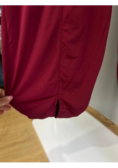 Byemelika Oys Model Sandy Kumaş Şalvar Pantolon Bordo