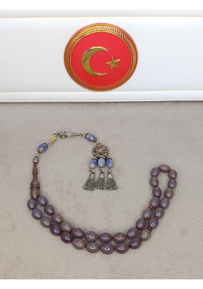 Katalin Tesbih Hareli Mavi Renk Halil Koçak Usta Yapımı