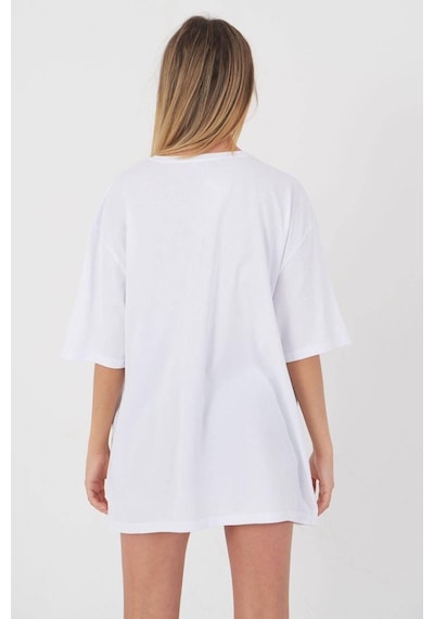 Blackjack Giyim Blackjackgiyim Malibu Oversize Tshirt Beyaz Beyaz