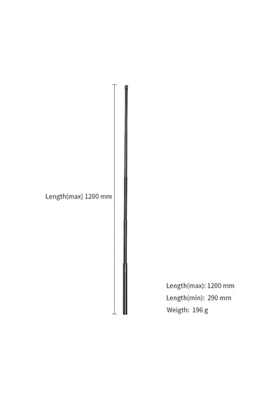 Kandao 120cm Görünmez Selfie Çubuğu Siyah