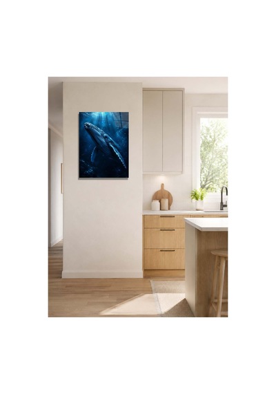 Balina A3 Metal Poster Mavi Okyanus Ve Sualtı Manzaralı Dekoratif Duvar Tablosu Çok Renkli - 937522863 Çok Renkli - 937522863 Çok Renkli