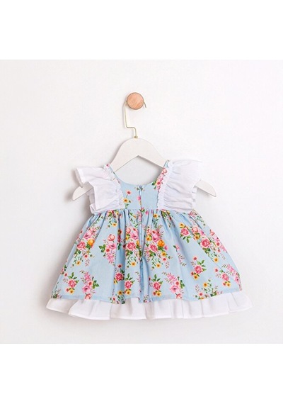 Ministok Flover Love Kız Bebek Elbise Mavi
