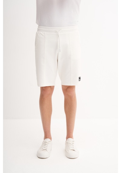 Cazador Slim Fit Örme Bermuda Süet Şort Ekru