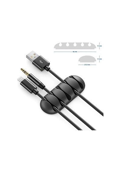 Aee 9 Adet Yapışkanlı Kablo Düzenleyici 5 Yuvalı Kablo Tutucu Organizer Siyah, Kablo Sabitleyici, Masaüstü Bilgisayar Telefon Şarj Kablo Toplayıcı Çalışma Masası Ofis Toparlayıcı Klips