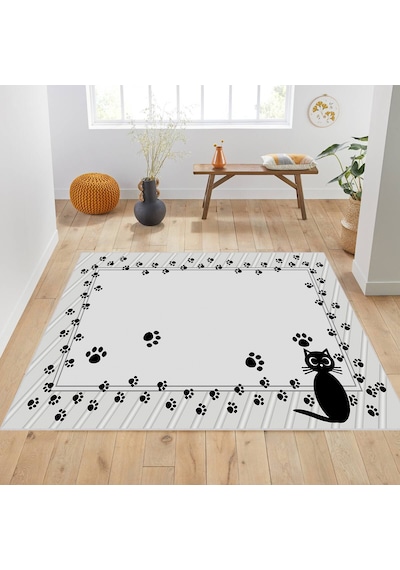 Rovigo Home Dijital Baskı Yıkanabilir Kaymaz Taban Salon Halısı Rvg1859-sm230 Gri