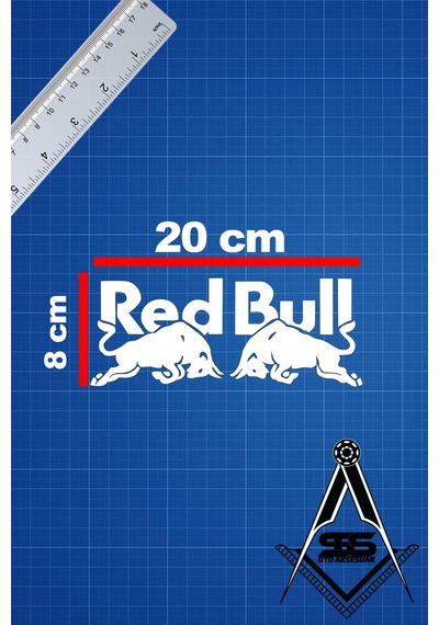 Redbull 20x8 Jdm Yazı Araba-motosiklet Cam Etiket Sticker Beyaz Renk Beyaz