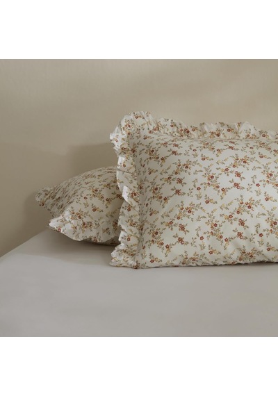 Home Mizu Fırfırlı 2&apos Li Yastık Kılıfı Offwhite Açik Mavi