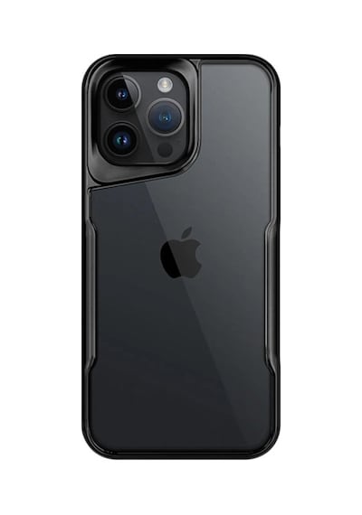 Apple iPhone Uyumlu  15 Pro Kılıf Metal Çerçeve Görünümlü Kırılmaz Boyi Kapak Siyah