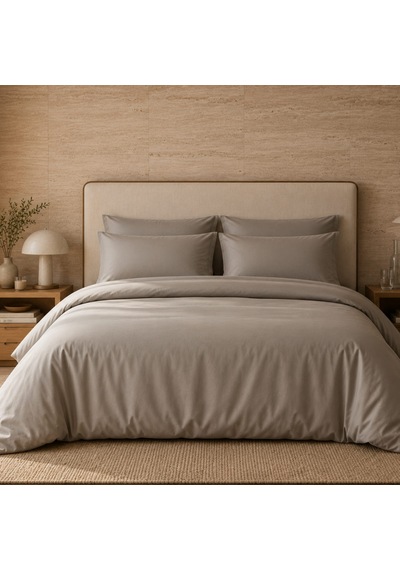 Auren 400 Tc Pamuk Saten King Size Nevresim Bej Çok Renkli
