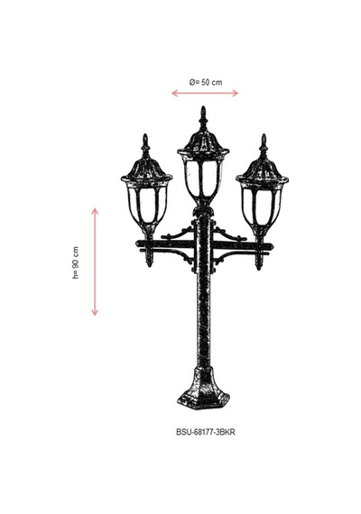 Avonni Bsu-68177-3bkr Kahverengi Elektrostatik Toz Boyalı Dış Mekan Aydınlatma, E27, Çelik Boru, Abs, Polikarbon Cam, 50 Cm Sku: Smgstkfd79281c9f