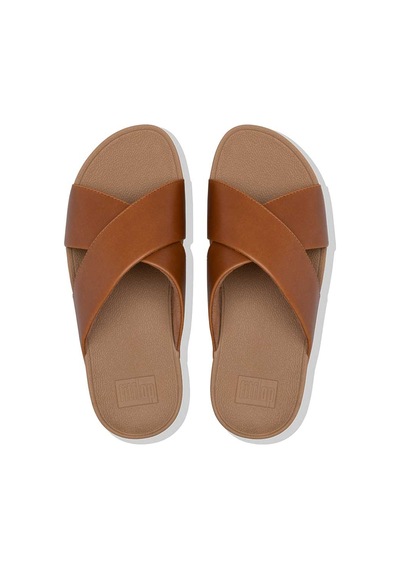 592 Light Tan Terlik Kadın Diğer K04-001/592 Fitflop Lulu Leather Cross Acı Kahverengi