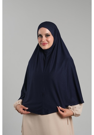 Hürrem Bone Lacivert Pratik Hazır Geçmeli Tesettür Eşarp Viskon Pratik Namaz Örtüsü 2201 02 Lacivert