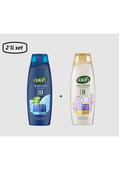 Aloe Vera'lı Şampuan 450 Ml + Dalan Kolay Tarama Saç Kremi 2'li Set Normal Aloe Vera'lı Şampuan 450 Ml + Dalan Kolay Tarama Saç Kremi 2'li Set Normal