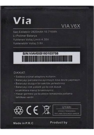 Casper Via V6X Batarya Pil 2820Mah